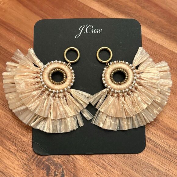 J. Crew Jewelry - J.Crew | Raffia Fan Tassel Earrings | 2 3/4” Length
